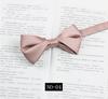 Corbata de Lazo de Color Sólido para Hombre Boda Novio Banquete Caballero Fotografía Camisa Negro vino tinto Simple Moderna Lazo Pequeño