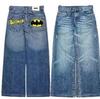 Moda callejera europea y americana de Primavera y Otoño transfronteriza Jeans con estampado de calavera gótica oscura Pantalones anchos distintivos holgados