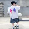 Camiseta de Manga Corta Luminosa con Alas de Verano para Niños 2026 Nuevo Modelo Verano para Jóvenes Niños Top de Media Manga con Sensación de Hielo