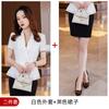 Traje Profesional para Mujer Verano 2023 Nueva Moda Elegante Traje de Manga Corta Falda Gerente de Salón de Belleza Uniforme de Trabajo de Hotel