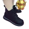 Botas de algodón forradas de felpa para mujer, nuevas botas cortas casuales de invierno 2026, botas retro tipo mamá de suela plana forradas de felpa con suelas suaves antideslizantes, Botas Martin
