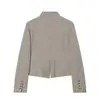 Chaqueta ZA en AliExpress, blazer de color liso a la moda estilo europeo y americano, ropa para mujer popular con decoración de botones, abrigo vintage transfronterizo para mujer