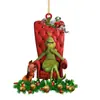 2023 Transfronterizo Nuevo Acrílico Plano Navideño Colgante Decoración Año Nuevo Colgante Verde Sofá Anciano