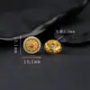 Plata de ley S925 chapada en oro de 24 quilates en toda la superficie, accesorio de joyería DIY de gota color cereza rojo sur, colgante de cuenta barril clásico retro