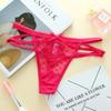 Temptación de Moda Hueco Sexy Correa Cruzada Lazo de Mujer Dulce Cintura Baja Malla Corazón Tanga 8016