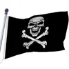 Bandera pirata de calavera y tibias cruzadas de Halloween con cóndor, bisonte, lobo, motivos náuticos poliéster 100D doble cara