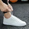 Zapatos de Lona de Moda Juvenil para Todas las Estaciones Zapatos Blancos con Cordones de Color Sólido Estilo Coreano para Hombre Zapatos Casuales Versátiles para Hombre