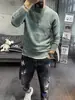 Suéter de Color Sólido para Hombre, Nuevo Otoño/Invierno, Ajuste Holgado, Cuello Redondo, Tejido de Punto Simple de Moda, Suéter Popular de Manga Larga para Jóvenes