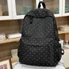 Mochilas para Meninas do Ensino Fundamental, Atmosfera Feminina, Bolinhas, Grande Capacidade, Versátil, Mochilas de Estudante Femininas com Aparência Sofisticada, Ensino Médio