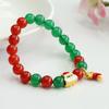 Pulsera Personalizada de Ágata Roja Pulsera de Calcedonia Verde Fábrica de Joyería Navideña Venta al por Mayor Dropshipping S3111404