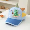 Boné de Baseball Infantil Pequeno Dinossauro Transfronteiriço Estilo Coreano Desenho Animado Fofo Boné com Aba Chapéu de Sol para Crianças do Jardim de Infância Atacado