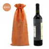 Bolsa de Lino para Vino Tinto en Stock, Bolsa con Cordón para Empaque de Set de Vino Tinto de Lino, Bolsa de Regalo de Lino de Alta Gama para Champagne al por Mayor