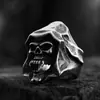 Guerrero de Acero estilo punk hip hop anillo de acero inoxidable retro europeo y americano anillo de acero de titanio calavera de la muerte al por mayor