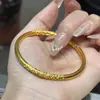 Nuevo Anillo Nazha Qiankun Estilo Chino Anillo Múltiple de Hierba Dorada con Texto Pulsera Pulsera Pulsera para Mujer Jiyan Pulsera Lujo Ligero Nicho Exquisito