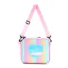 Nova Lancheira Infantil Love Desenho Animado Fofa Piquenique Bolsa de Gelo Bolsa de Ombro para Menina Lancheira Isolada Cor Arco-Íris