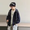 Abrigo para Niños Estilo Primavera y Otoño 2026 Nuevo Sudadera con Capucha Cardigan para Niños de Edad Media y Mayores Ropa para Niños Otoño Moderna Fresca