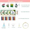 Kit de Materiais para Pingente de Ponto Cruz DIY Feito à Mão, Conjunto Simples para Iniciantes, Conjunto Floral de Seis Peças com Bastidor de Bordado, Exclusivamente para Vendas Transfronteiriças