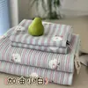 Juego de Cubrecama y Colcha de Algodón Puro Estilo Coreano, Juego de Cuatro Piezas, Cubrecama de Algodón Puro de Doble Cara para Tatami, Sábana Acolchada Antideslizante 4