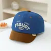 Chapéu Versátil para Bebês e Crianças Pequenas Primavera 2026 Cor Blocada Imitação Jeans Bordado de Urso e Letras Boné de Beisebol Chapéu Estiloso de Proteção Solar