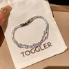 Pulseira Rombo de Zircônia Flor Gota d'Água Estilo Luxo Leve, Pulseira Simples da Moda Personalizada, Joia Exquisita e Elegante para o Dia a Dia para Mulheres