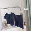 Comércio exterior terno esportivo anti-exposição roupas de ioga slim fit emagrecimento com decote em V curto T-shirt cintura alta shorts sutiã de duas peças