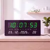 Reloj electrónico digital inteligente de pantalla grande, adecuado para oficinas y salas de estar, con calendario perpetuo, pantalla digital y funciones de luz nocturna multifuncionales, diseñado como reloj de escritorio o de pared