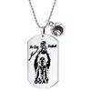 Amazon Cross-Border Colar de Aço Inoxidável Masculino Personalizado Marca Militar Chaveiro Gravado Pingente Acessórios de Vestuário Pingente Atacado