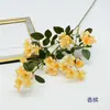 Arreglo de flores artificiales de seda de camelia de 2 puntas para mesa de comedor, decoración de plantas verdes, arreglo floral y decoración de ambiente comercial