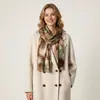 Fleece aurora amigável à pele, para exportação e transmissões ao vivo transfronteiriças, coleção outono e inverno, amigável à pele e quente, lenço estampado imitação cashmere, xale versátil