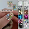 Lantejoulas para nail art 12 cores decorações para nail art 1mm tamanho misto bolinhas materiais DIY acessórios de decoração para unhas postiças