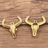 2 Cores 6 Estilos Aço Inoxidável Galvanoplastia a Vácuo Pingente de Animal Cabeça de Touro Pingente Acessórios para Pulseira Colar DIY
