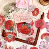 Serie Danza de Flores Yuezhen Paquete de Pegatinas Florales Retro Acuarela Pegatinas Decorativas para Diario Hecho a Mano DIY