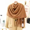 Bufanda de Lana Cachemir para Mujer Otoño e Invierno de Gama Alta Versátil Chal para Hombre Color Sólido Nueva Bufanda Gruesa de Imitación Cachemir