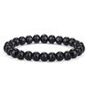 Pulseira de Contas de Obsidiana Olho de Tigre Turquesa Branca de 8mm Pó de Pedra Vulcânica Hematita Conjunto Casal Pulseira Joia