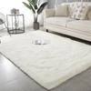 Alfombra moderna minimalista para sala de estar de lana de seda, pelo largo para sentarse y acostarse, absorbente, antideslizante, manta completa para dormitorio y estudio