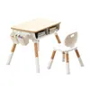 Divertido Set Multifuncional de Mesa y Silla Ajustables para Niños para Uso en Casa, Adecuado para Aprender, Dibujar y Juegos; Mesa de Estudio de Madera para Estudiantes de Primaria
