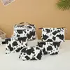 Bolsa Tote Impermeable Estampado de Vaca Bolsa de Maquillaje Celebridad de Internet Portátil Bolsa para Cuidado de la Piel Artículos de Tocador Bolsa de Almacenamiento Impermeable Creativa para Viaje