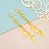 Moda Flor Longo Brincos de Borla Mulheres Imitação 24K Jóias de Ouro Cross-border Vietnam Areia Ouro Joker Bolsa Brincos de Ouro