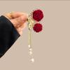 Grampo de Cabelo Shark de Alta Qualidade com Tassel de Flocagem Flor Rosa para Metade do Cabelo Acessório de Cabelo
