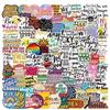 100 pegatinas de grafiti con frases inspiradoras en inglés, coloridas y no repetitivas, personalizadas para equipaje, cuaderno, patineta