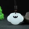 Pingente Cadeado Ruyi de Jade Dourado de Xinjiang Natural Pingente Cadeado Yuanbao de Jade Branco Suet Ruyi Xiangyun Cadeado Ping An Yu Pei