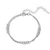 Pulseira para Mulheres Cor Dourada 18K Quadrado Pequeno Aço Inoxidável 304 Pulseira Não Desbota Leve Luxo Estilo High-End Stcb