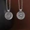 Ciervo Dorado Rey Plata S925 Retro Ocho Tesoros Brújulas Ocho Auspiciosos Doce Cumpleaños Nueve Palacios Colgante Giratorio