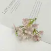 Buquê de flores artificiais flor de ameixeira hortênsia acessórios DIY feitos à mão adorno de cabeça acessórios de cabelo hanfu com decoração de caixa de presente