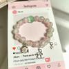 Nova pulseira de vidro doce de borboleta Mori feminina ins nicho pulseira de amigas contas florais de rachadura de gelo atacado