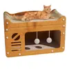 Tabla Rascadora para Gatos, Resistente al Desgaste y a los Arañazos, Adecuada para Todas las Estaciones, Casa para Gatos y Tabla Rascadora Integradas, Anti-Arañazos, Tabla para Uñas de Gato que No Suelta Pelo, Venta al por Mayor