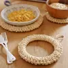 Tapetes Isolantes de Palha Criativos Feitos à Mão Personalizados, Tapetes para Panelas de Cozinha, Tapetes Domésticos Anti-Queimaduras, Jogos Americanos Estilo Japonês, Tapetes para Pratos e Travessas