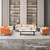 Conjunto de Mesa de Centro Moderno Simples para Recepção e Descanso, Sofá Pequeno de Três Lugares para Escritório, Sofá de Sala de Estar