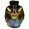 Comercio exterior transfronterizo popular impresión digital 3D suéter de manga larga para hombre europeo y americano thriller de terror sudadera con capucha de graffiti abstracto