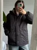 Moda europea y americana, estilo casual, abrigo de algodón ajustado de manga larga con capucha de color liso, nuevo estilo transfronterizo